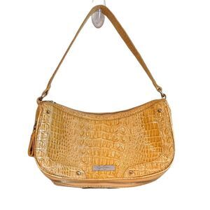 Jessica Simpson faux snakeskin pouchet small purse handbag yellow